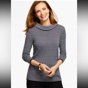 Talbots Geometric Print Merino Wool Sweater Size XS